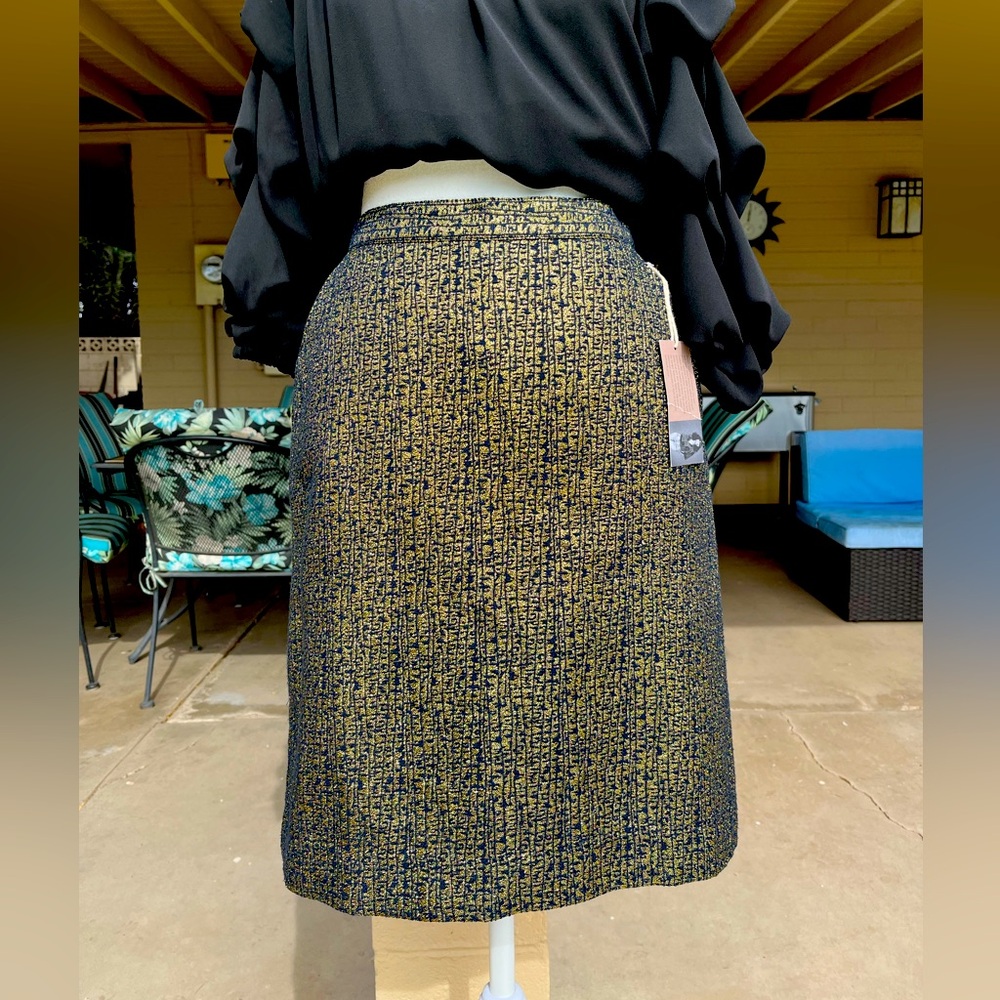 Tucker Black and Gold Midi Skirt